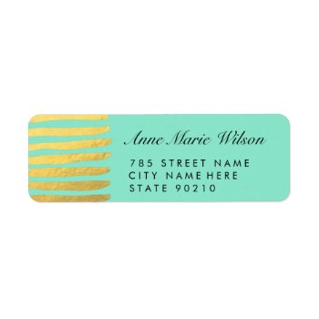 Chic Gold Effect Lines Return Address Labels by TheCultureVulture at Zazzle