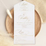 Chic gold elegant script calligraphy wedding all in one invitation