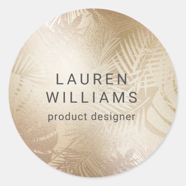 chic gold faux foil elegant monogram classic round sticker (Front)
