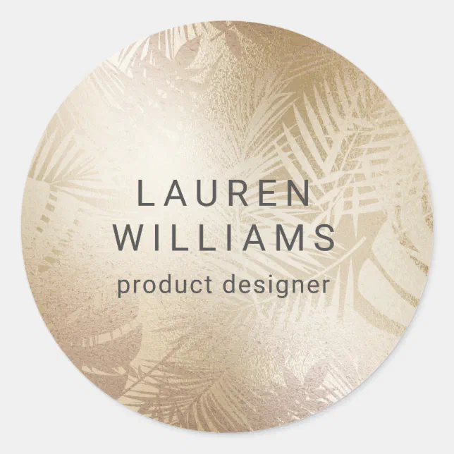 chic gold faux foil elegant monogram classic round sticker | Zazzle