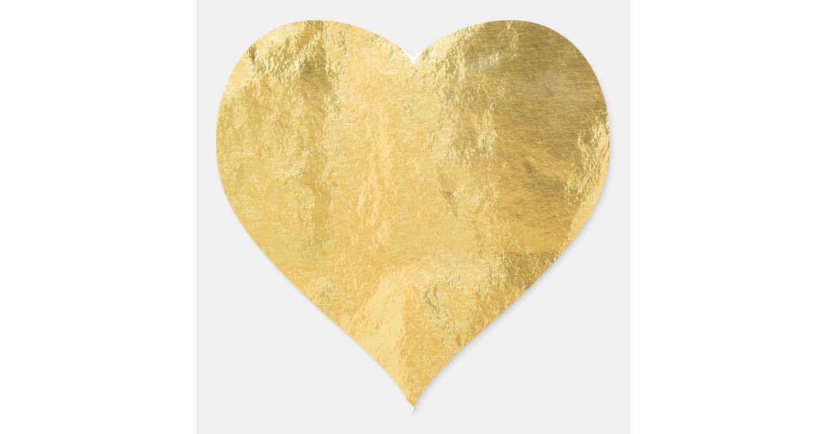 Chic Gold *Faux* Foil Heart | Stickers | Zazzle