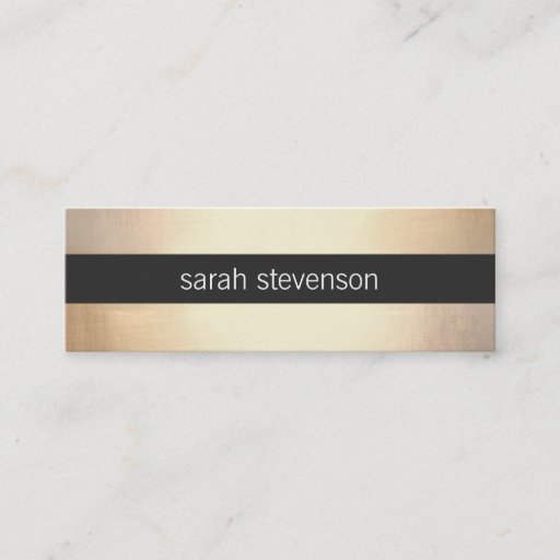 Customizable Chic Gold Foil Look Black Striped Modern Business Card Templates