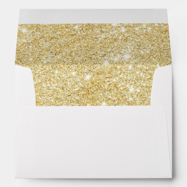 Chic Gold Faux Glittered Trim - Envelope (Back (Bottom))