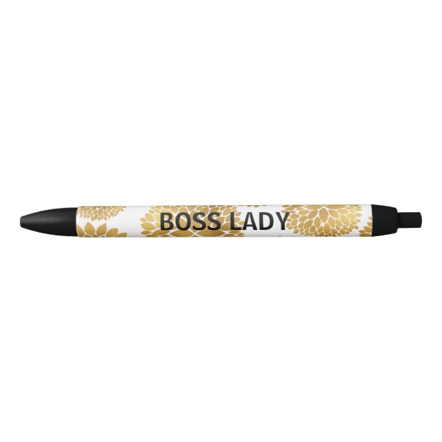 Chic Gold Flowers Pen (Front)
