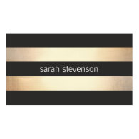 Chic Gold Foil Black Striped Modern Business Card Templates