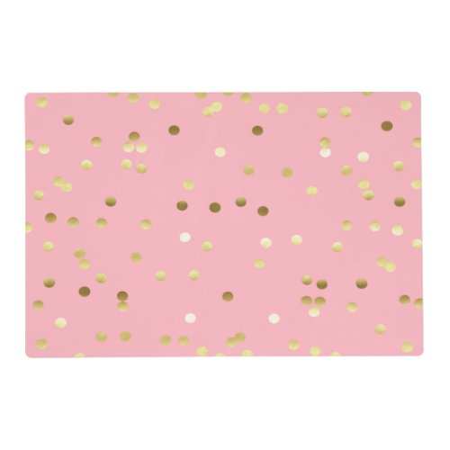 Chic Gold Foil Confetti Light Pink Placemat