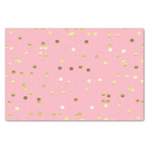 Chic Gold Foil Confetti Light Pink Tissue Paper
