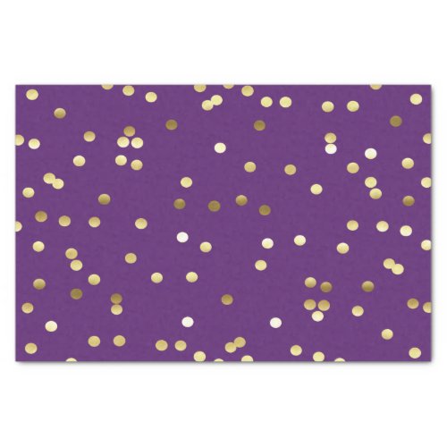 Chic Gold Foil Confetti Purple Tissue Paper
