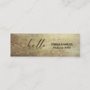 Chic gold Foil Elegant Hello Minimal Calligraphy Mini Business Card