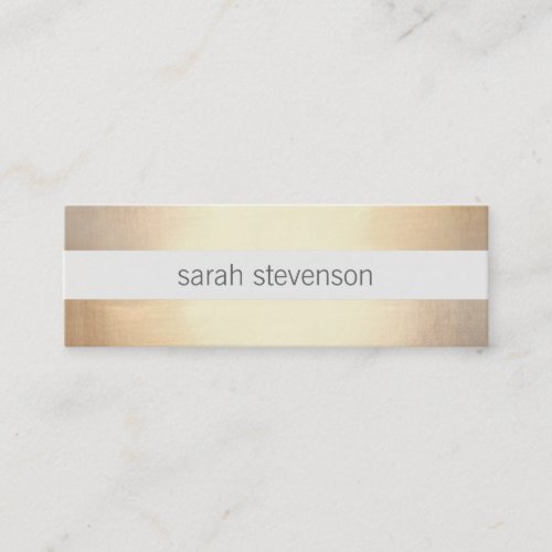 Chic Gold Foil Look Striped Modern Minimalist Mini Business Card