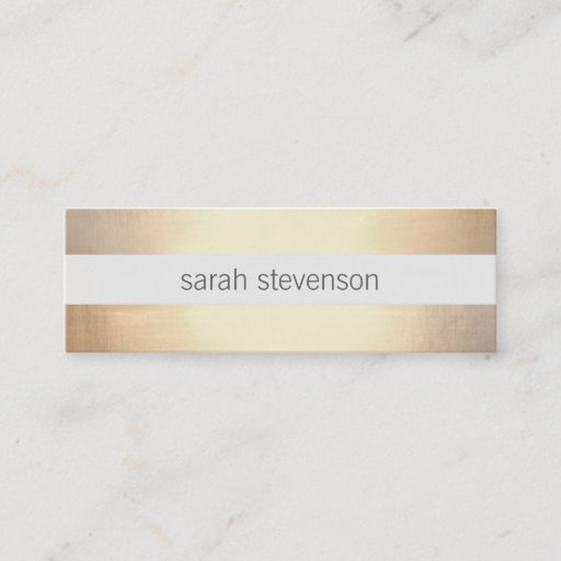Customizable Chic Gold Foil Look Striped Modern Minimalist Business Card Template