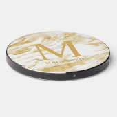 Chic Gold Foil Marble Monogram Wireless Charger (Front 2)