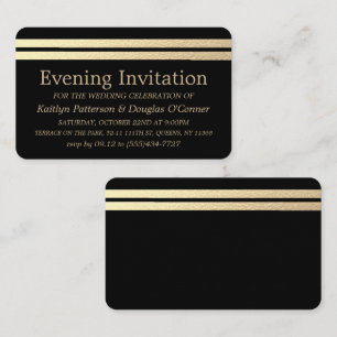 Chic Gold Foil Stripes Evening Event Ticket Invite