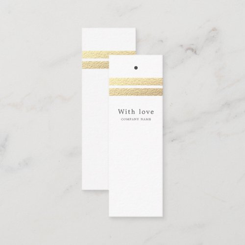 Chic Gold Foil Stripes  White Gift Tags