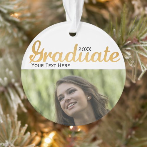 Chic Gold Foil Trendy Graduation Class of 2017 Ornament