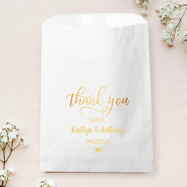Chic Gold Foil Wedding Thank You Favor Bag (Creator Uploaded)