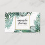 Chic gold foil white tropical green watercolor business card