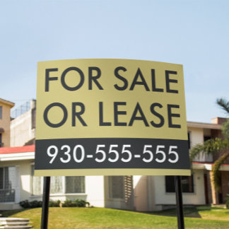 Chic Gold For Sale Or Lease Luxury Real Estate Sign