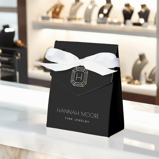 Chic Gold Gemstone Monogram Jewelry Designer Box (Creator Uploaded)