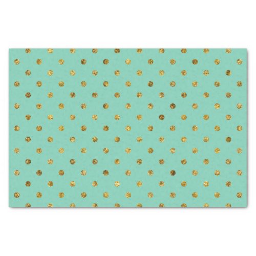 Chic Gold Glam and Mint Polka Dots Tissue Paper