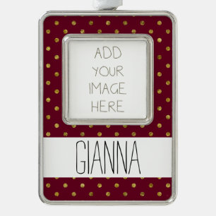 Chic Gold Glam and Pink Dots Ornament