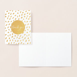 Chic Gold Glam Circle Thank You Foil Card