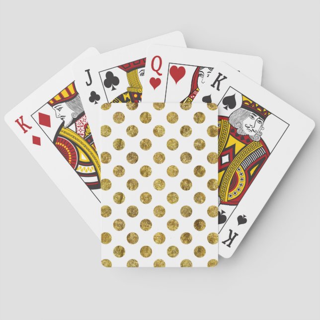 Chic Gold Glam Dots Poker Cards (Back)
