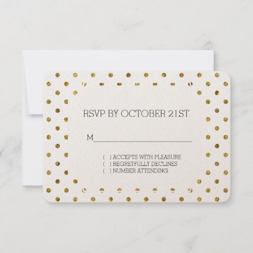 Chic Gold Glam Dots RSVP Invitation
