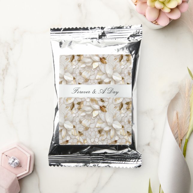 Chic Gold Glam White Lotus Flowers Wedding Coffee Drink Mix (Wedding)