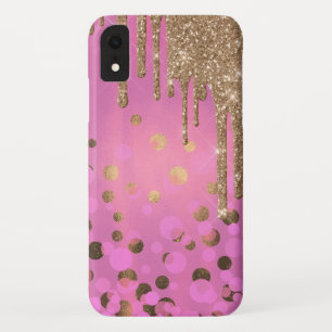 Chic Gold Glitter Drips iPhone 6.1 Case