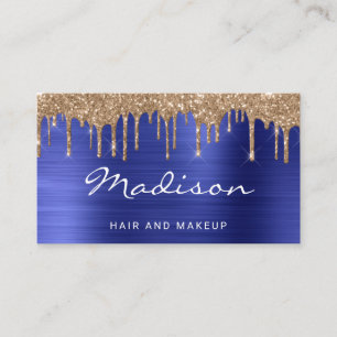 Chic Gold Glitter Drips Stylist Business Card