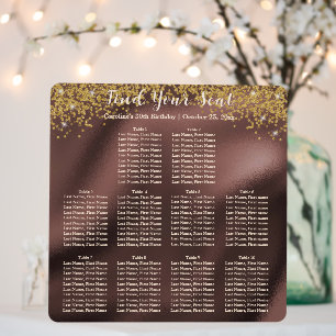 Chic Gold Glitter & Foil 10 Tables Seating Chart Foam Board