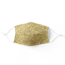 Chic Gold Glitter Glam Girly Pattern Adult Cloth Face Mask