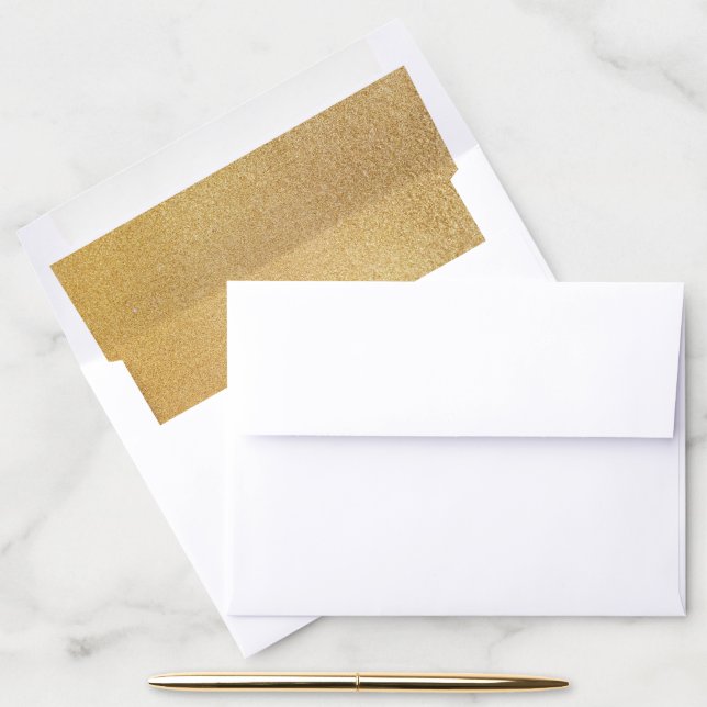 Chic Gold Glitter Glam Sparkle Envelope Liner (Desk)
