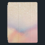 Chic Gold Glitter Iridescent Holographic Gradient iPad Pro Cover<br><div class="desc">This elegant and chic design is perfect for the trendy and stylish girly girl. It features faux printed gold glitter with pink, peach, blue, and purple iridescent holographic ombre gradient design. It's modern, cool, unique, glamorous, and original. ***IMPORTANT DESIGN NOTE: For any custom design request such as matching product requests,...</div>