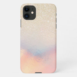 Chic Gold Glitter Iridescent Holographic Gradient iPhone 11 Case
