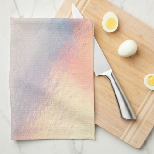 Chic Gold Glitter Iridescent Holographic Gradient Kitchen Towel