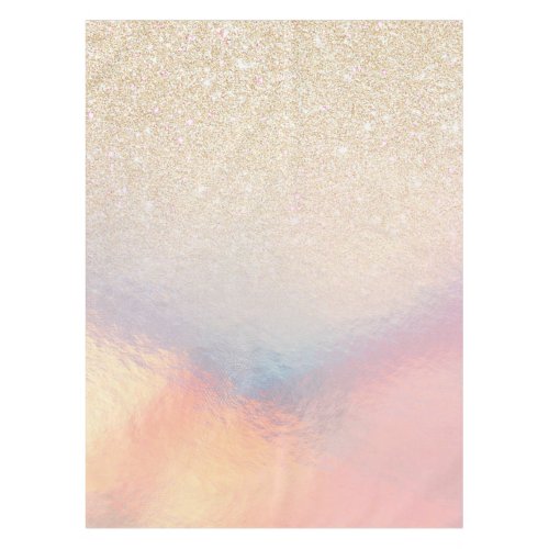 Chic Gold Glitter Iridescent Holographic Gradient Tablecloth
