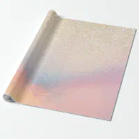 Chic Gold Glitter Iridescent Holographic Gradient Wrapping Paper