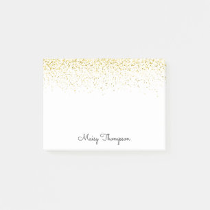 Chic Gold Glitter Name Post-it Notes