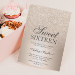 Chic gold glitter ombre metallic chic Sweet 16 Invitation<br><div class="desc">A chic and luxurious gold glitter ombre metallic foil design with elegant calligraphy typography for a Sweet 16 birthday party invitation .</div>