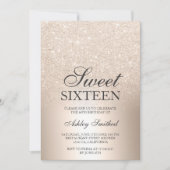 Chic gold glitter ombre metallic chic Sweet 16 Invitation (Front)