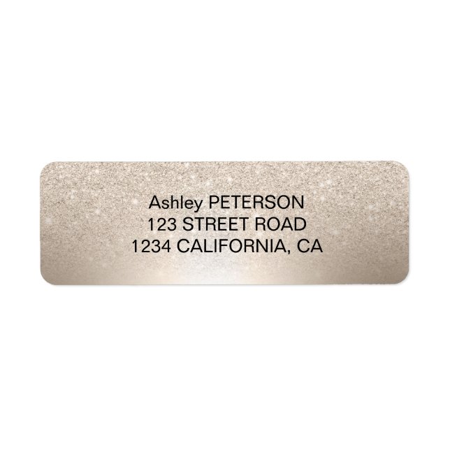 chic gold glitter ombre metallic foil label (Front)