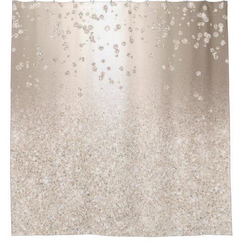 Chic gold glitter ombre metallic sparkles confetti shower curtain
