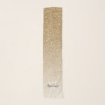 Chic Gold Glitter Ombre Monogram Scarf<br><div class="desc">This chic modern scarf design features a gold faux glitter ombre background. Customize it with her monogram initial in white serif font and her name in charcoal gray calligraphy script.</div>