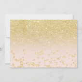 Chic gold glitter ombre photo blush Sweet 16 Invitation (Back)