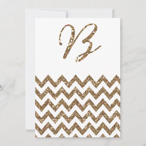 CHIC GOLD GLITTER PRINT WEDDING INVITATION