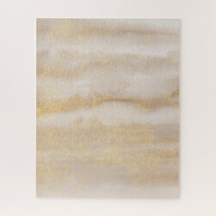 Chic Gold Glitter Purple Watercolor Pattern Jigsaw Puzzle