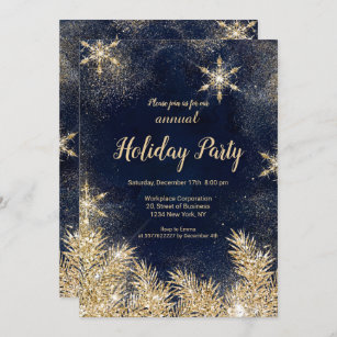 Twinkling Tree Christmas Holiday Party Invitation With Glitter Amscan 8 Ct NEW 