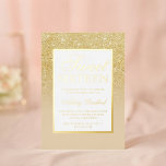 Chic gold glitter sparkles ombre Sweet 16 Foil Invitation<br><div class="desc">Chic yellow gold glitter sparkles ombre Sweet 16 birthday party invitation on ivory beige with real gold frame border and script.</div>